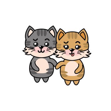 ifade ile güzel sevimli hayvanlar illüstrasyon vektör