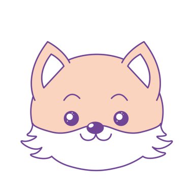 sevimli vahşi hayvan yüz ifade vektör çizim ile