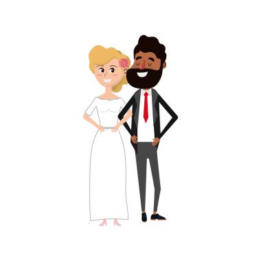 mutlu çift birlikte ve romantik kutlama vektör illüstrasyon