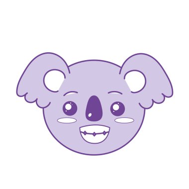 sevimli vahşi hayvan yüz ifade vektör çizim ile