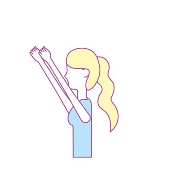 sağlıklı kadın egzersiz vektör illüstrasyon tasarımı yapıyor