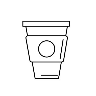 plastik kap simge vektör çizim satırı lezzetli kahve