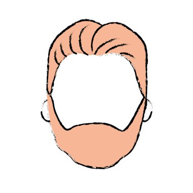 iyi adam yüz haistyle ve sakal, vektör çizim ile