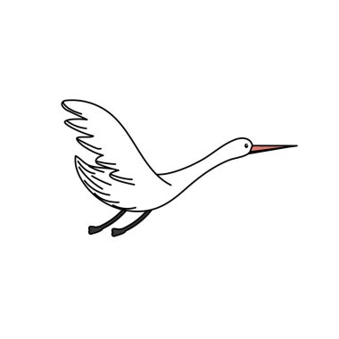 beauty stork animal with wings vector illustration