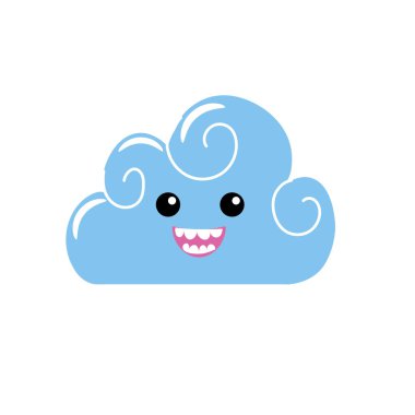 Kawaii şirin komik bulut hava vektör çizim