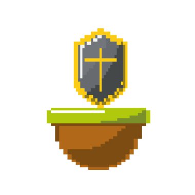 video oyunu kalkan koruma generated vektör çizim içinde