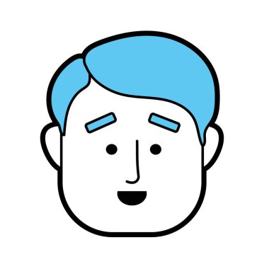 Adam yüz saç modeli tasarım vektör çizim ile