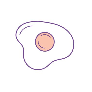 lezzetli kızarmış yumurta doğal maddeler vektör çizim ile