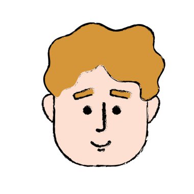 Adam yüz saç modeli tasarım vektör çizim ile