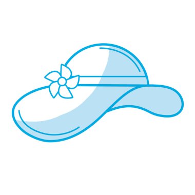 Plaj vektör çizim içinde olmak siluet yaz şapka