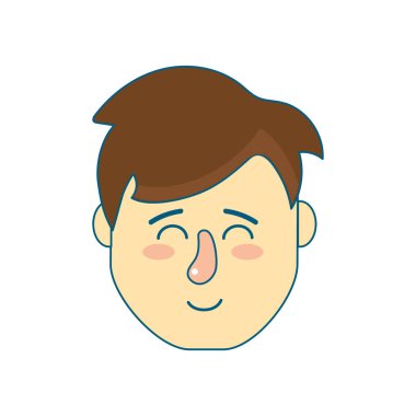 Avatar adam kafa saç modeli tasarımı ile illüstrasyon vektör