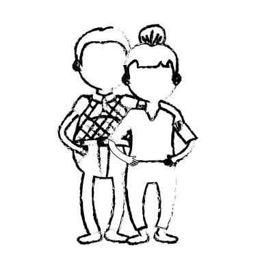 saç tasarım vektör çizim ile yaşlı çift rakam