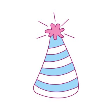 cebrate iyi ki doğdun, vektör çizim partiye şapka