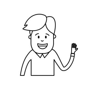 çizgi adam saç tasarım ve giyim vektör çizim ile