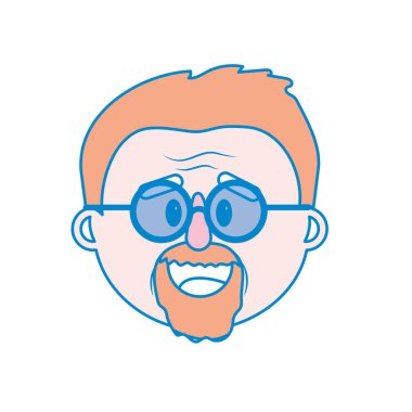 Yaşlı adam yüz saç modeli vektör çizim ile