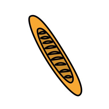 lezzetli taze ekmek uzun ekmek, vektör çizim