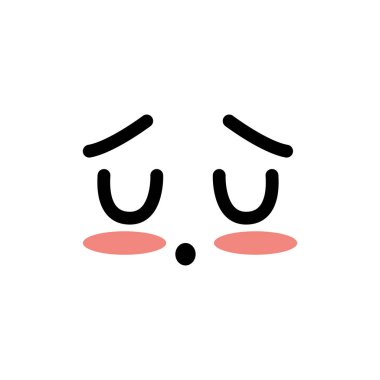 şirin kawaii uykulu ve düşünceli vektör çizim