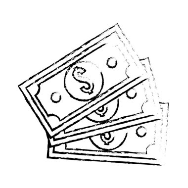 Şekil bill dolar para, vektör çizim tasarım