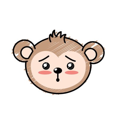 sevimli vahşi hayvan yüz ifade vektör çizim ile