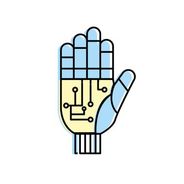 Devreler ve siber arabirimi bağlantı vektör çizim ile el