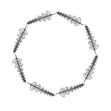 rustik dalları ile yaprakları tasarlamak vektör hat