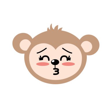 sevimli vahşi hayvan yüz ifade vektör çizim ile