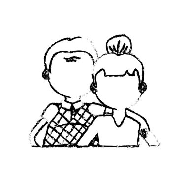 saç tasarım vektör çizim ile yaşlı çift rakam