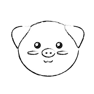 Şekil sevimli vahşi hayvan yüz ifade vektör çizim ile