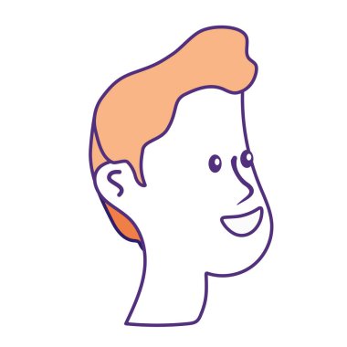 saç modeli, baş adamla mutlu ve güzel illüstrasyon vektör