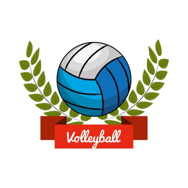 amblem voleybol oyun simgesine, vektör tasarım görüntü illüstrasyon