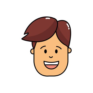 adam baş saç modeli tasarımı ile illüstrasyon vektör