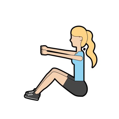 sağlıklı kadın egzersiz vektör illüstrasyon tasarımı yapıyor