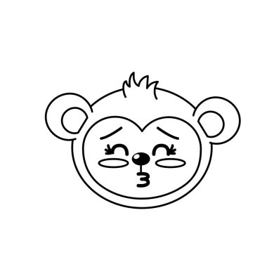satır sevimli vahşi hayvan yüz ifade vektör çizim ile