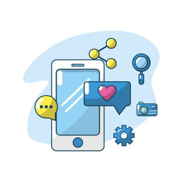 teknoloji akıllı telefon apps bağlantı sunucu vektör çizim