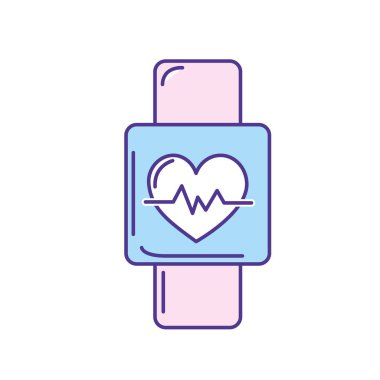 smartwatch ritim kardiyak vektör çizim bilmek