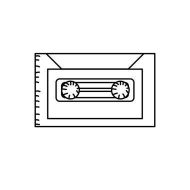 tür müzik vektör çizim dinlemek için retro cassete hattı