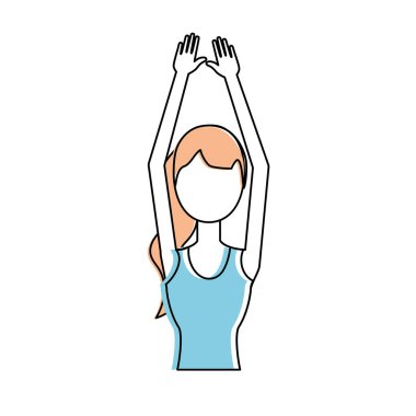 sağlıklı kadın egzersiz vektör illüstrasyon tasarımı yapıyor