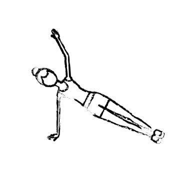 Şekil sağlıklı kadın egzersiz vektör çizim tasarım yapıyor