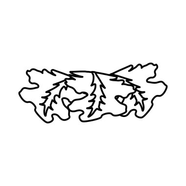 Şekil lezzetli yaprak marul organ yiyecek, vektör çizim