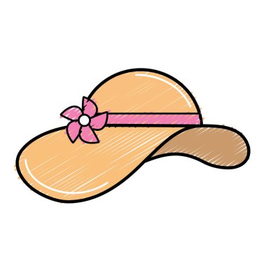 Plaj vektör çizim içinde olmak yaz şapka