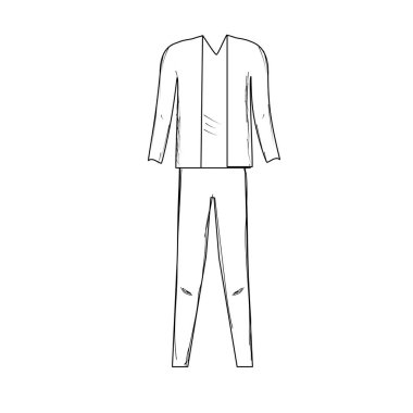 satır şirin adam şık giyim tasarım, vektör çizim