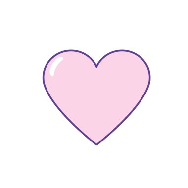 kalp aşk ve romantizm sembolü tasarım vektör çizim