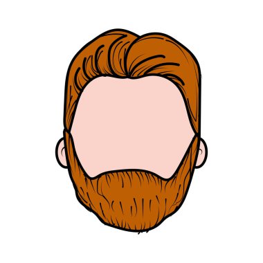 iyi adam yüz haistyle ve sakal, vektör çizim ile