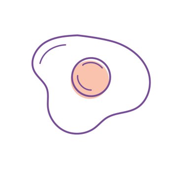 lezzetli kızarmış yumurta doğal maddeler vektör çizim ile