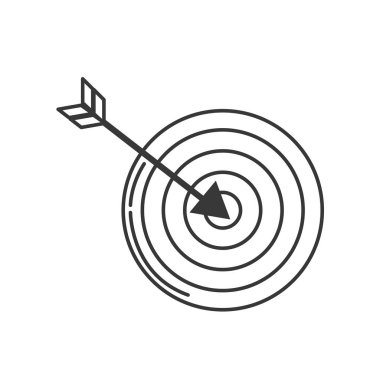 vektör çizim oynamak için hedef tahtası ile çizgi ok