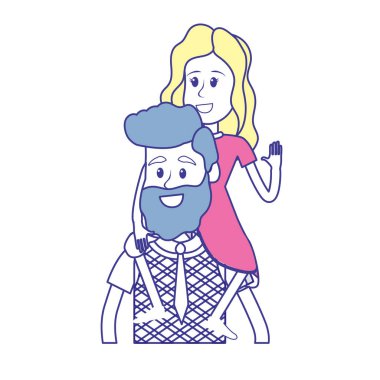 ihale baba kızıyla vektör çizim oynarken