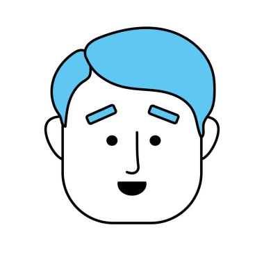 Adam yüz saç modeli tasarım vektör çizim ile