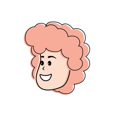 Avatar kadın yüz saç modeli tasarım vektör illusration ile