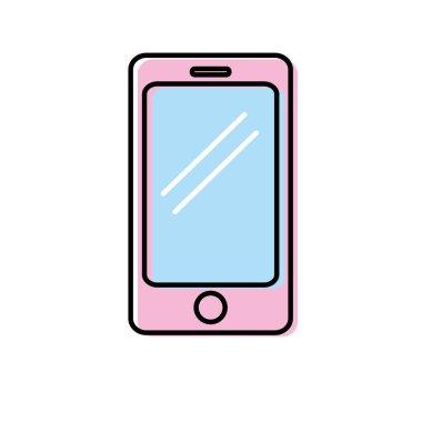 Smartphone teknoloji iletişim arayın ve vektör çizim görüşün