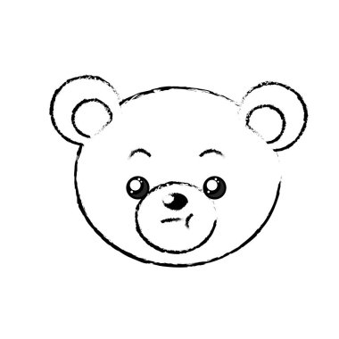 Şekil sevimli vahşi hayvan yüz ifade vektör çizim ile
